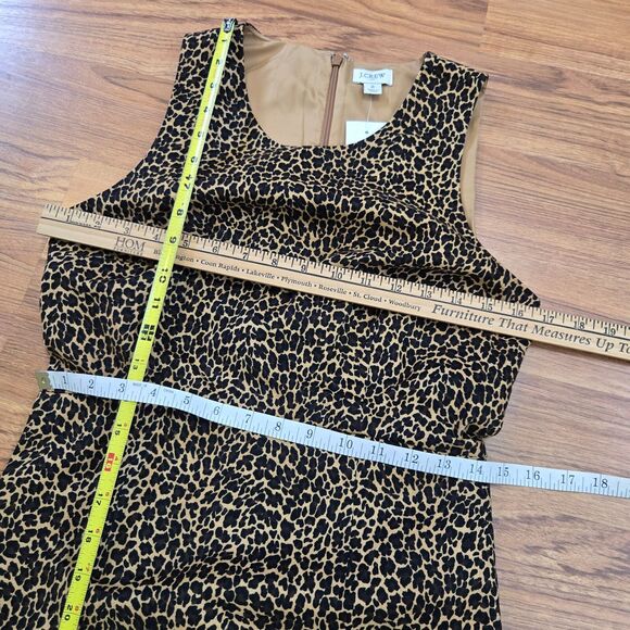 J Crew Sleeveless Leopard Print Sheath Midi Dress Sz 2 XS Workwear Career NEW - Picture 10 of 14